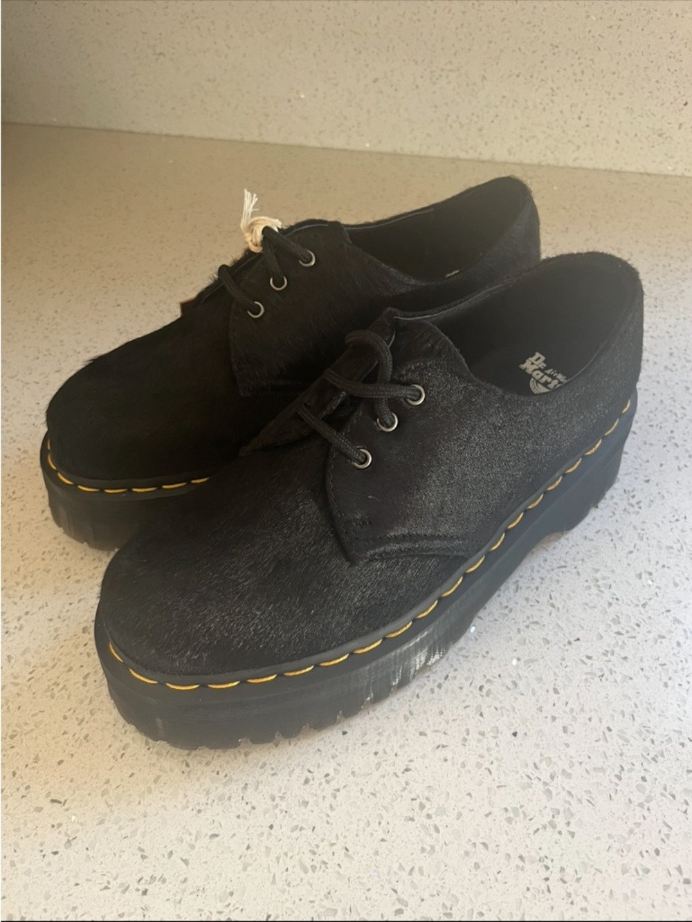 Dr. Martens 1461 Quad Hair-On Platform Oxford NWT Size 8 Women’s - Picture 2 of 4